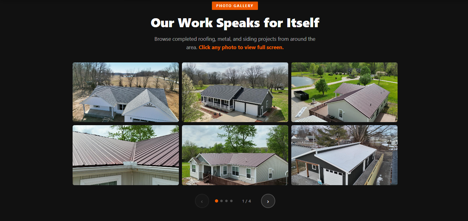 SID Roofing completed project gallery built by ContentExperts.ai